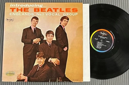 The Beatles "Introducing The Beatles"STEREO GOLD Hype, 1964..45-size labels RARE