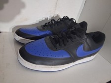 Nike Court Vision Low Shoes Mens Size 12 Black Blue Leather Sneakers DM8681-001