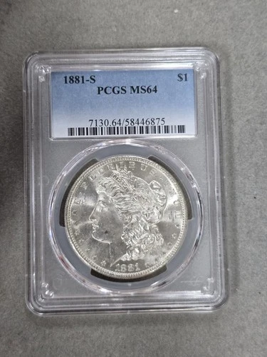 1881-S Morgan Silver Dollar PCGS MS64 Blast White Nice Luster Coin