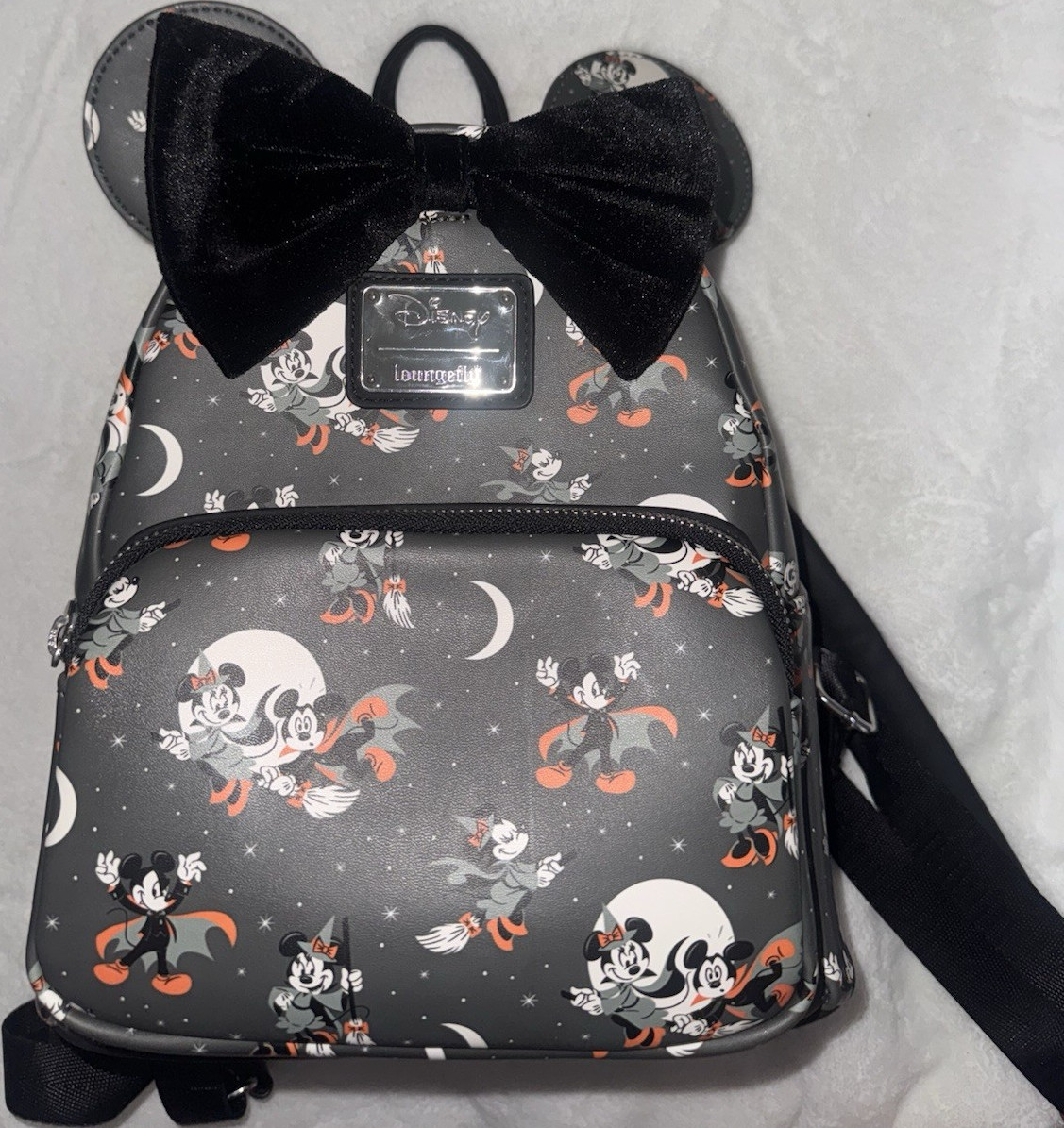 Loungefly Disney Mickey & Minnie Mouse Mini Backpack Halloween Vampire Print Bow