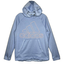 Adidas Climawarm Hoodie Pullover Women's Small Blue Long Sleeve Sweatshirt