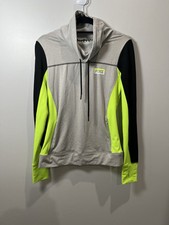 PINK Victoria's Secret Ultimate Cowl Neck Pullover Gray Black Neon Green Size M