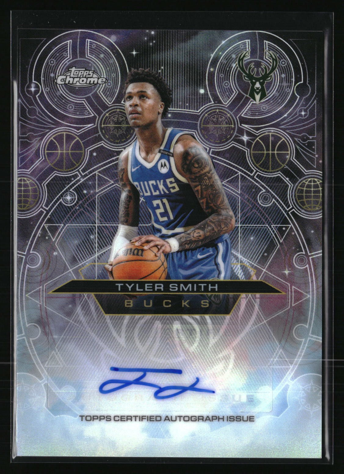 2025-26 Topps Chrome Update Tyler Smith #CH-TSM - Chromographs Bucks AU