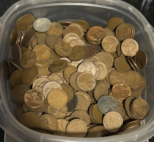 1909-1958 Lincoln Wheat Cent Penny 500ct Bulk Lot PDS Mint Marks