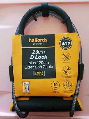Halfords 23cm D Lock plus 120cm Verlängerungskabel