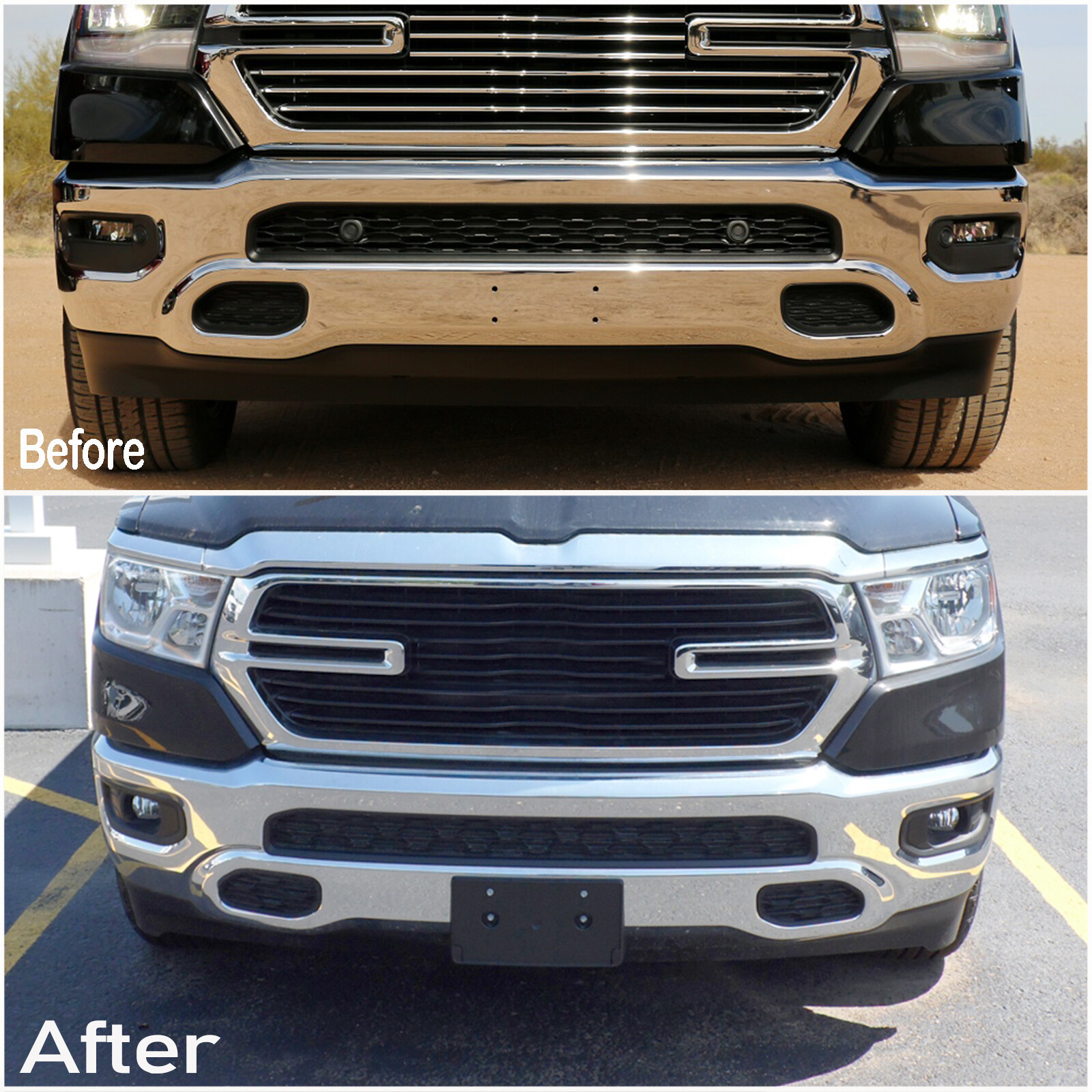 For 2019-2024 Dodge Ram 1500 DT Front Bumper License Plate Mounting Bracket Kit