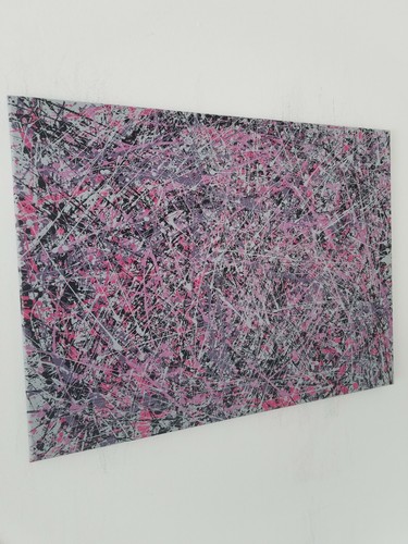 Original Abstract Action Painting jackson pollock style signed art - Picture 5 of 12