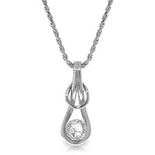 14K. SOLID GOLD NECKLACE WITH NATURAL 0.50 CT. DIAMOND