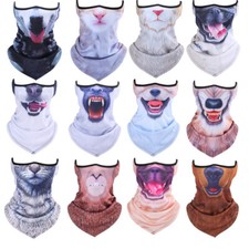 Halloween 3D Animal Patrón Media Máscara Facial Cubierta Deportes Cuello Polaina Bufanda Delgada