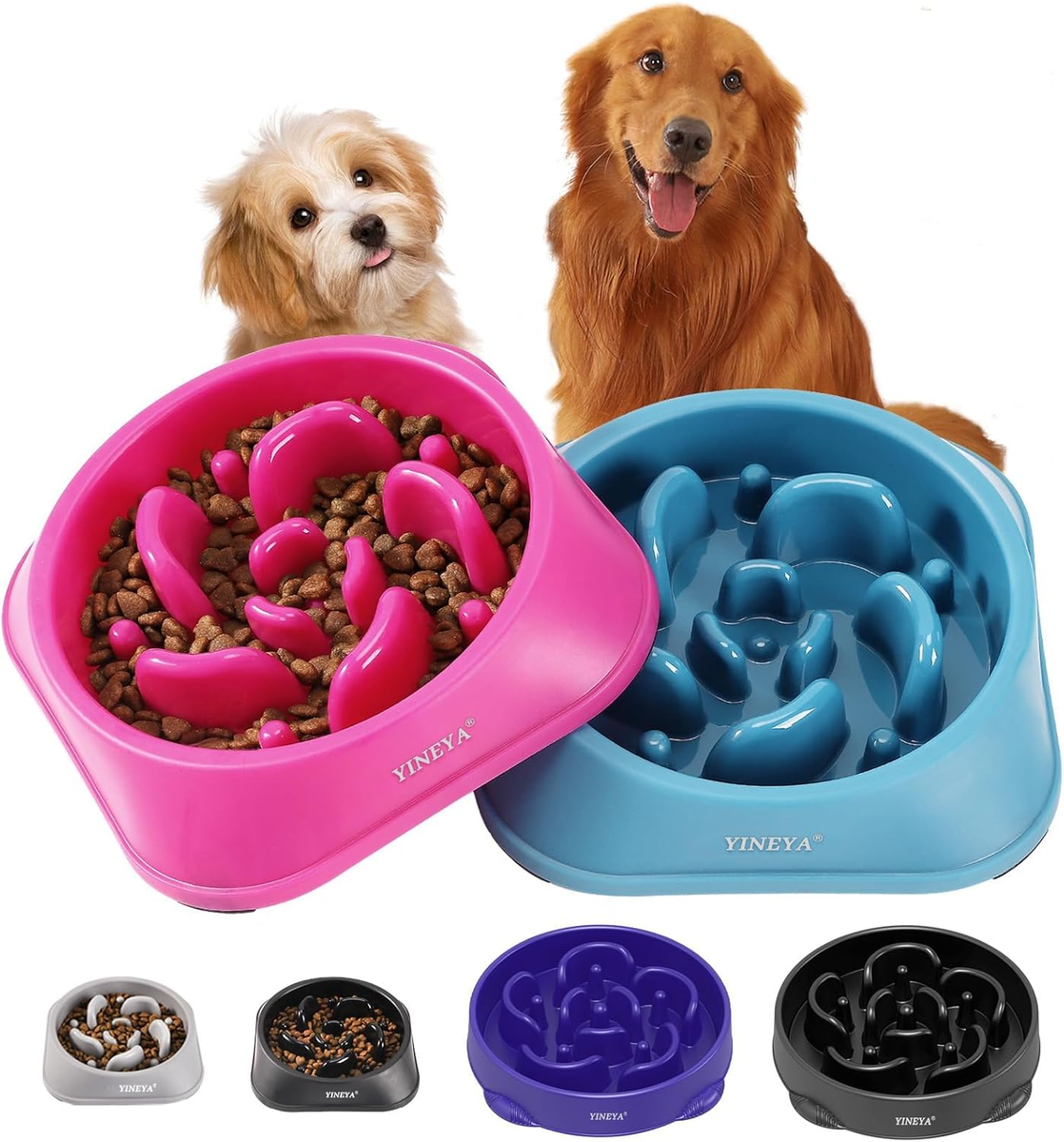 2PCS Slow Feeder Dog Bowls, Pet Supplies That Slow down Eating, Pet Food  Bowls,