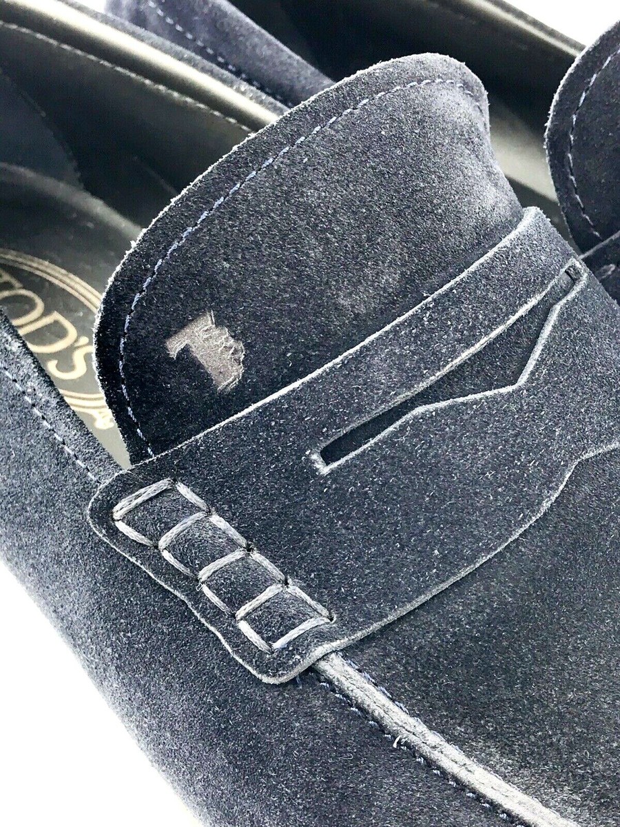 $645 TODS Mens Suede Penny Loafers Navy Blue Slip $645 TODS Mens Suede Penny Loafers Navy Blue Slip On 8.5  main image 4