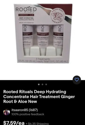 Rooted Rituals Model Rooted Rituals Deep Hydrating Concentrate Hair Treatment Ginger Root ...