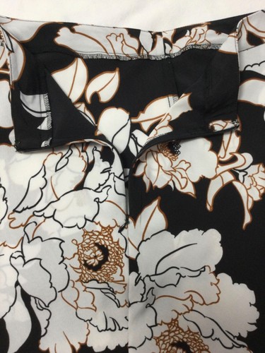 APT9 M Long Black Floral Polyester Flared Button Front & Slit Side Zip Skirt - Picture 9 of 18