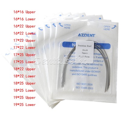 10X AZD Dental Orthodontic Arch Wire Ovoid Rectangular Stainless Steel 10pc/pack