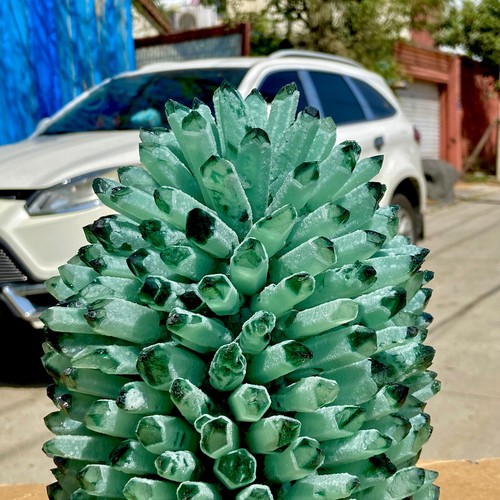 20.6LB Newly Discovered GREEN Phantom Quartz Crystal Cluster Mineral Sample - 第 8/17 張圖片