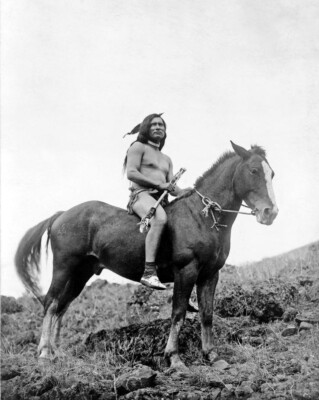Cherokee on horse back Native American, Indian, Old West 8''x 10'' Photo 24