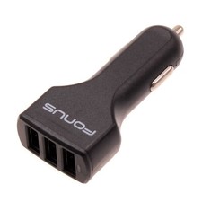 Car Charger 36W 3-Port USB 4.8A DC Socket Plug-in Power Adapter for Tablets