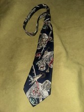American Sports Classics Fishing Theme Vintage Vibe 100 Silk Neck Tie Made USA