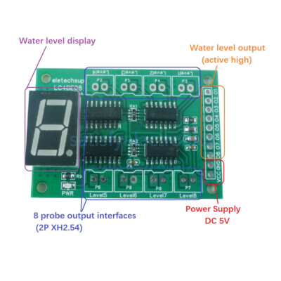NEW DC5V 8 Ch Water Liquid Level Indicator Board Controller Sensor Switch Module