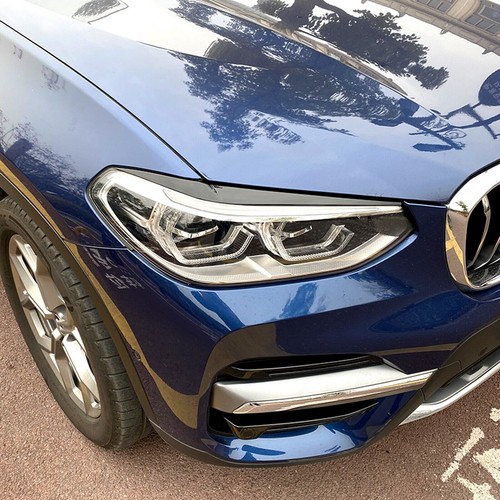 1Paar Scheinwerfer Augenbrauen Abdeckung Schwarz Für BMW X3 X4 G01 G02 2018-2022 - Picture 7 of 10