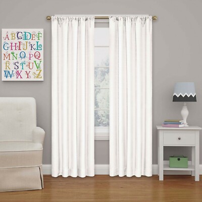 Eclipse Kendall Blackout Thermaback (42''x 84'') Curtain Panel White T410946