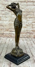 Middle Eastern Belly Dancer Girl Art Deco Bronze Sculpture Statue Figure Decor