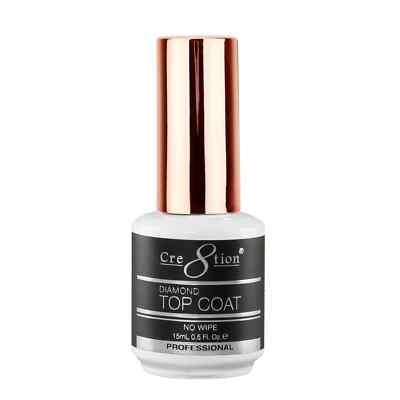 Cre8tion Soak Off Gel - Diamond No Wipe Top Coat 0.5 Oz New 2024