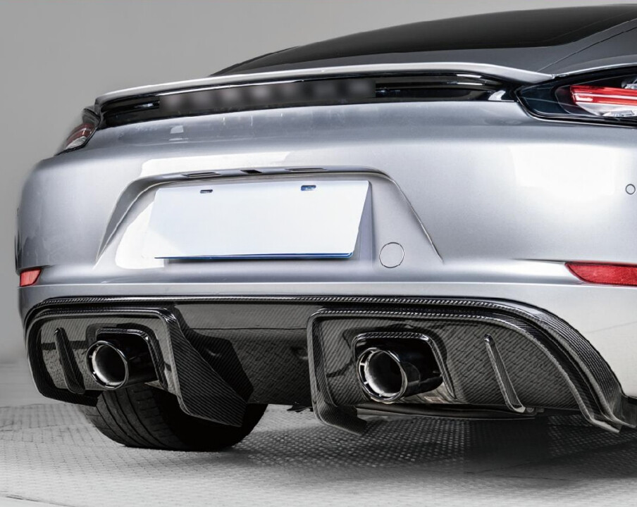 DRY Carbon Fiber Rear Bumper Diffuser Spoiler Lip For Porsche 718 ...