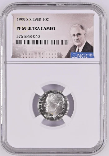 1999-S Silver 10c Roosevelt Head Dime PF69UC NGC # 5761668-040 + Bonus
