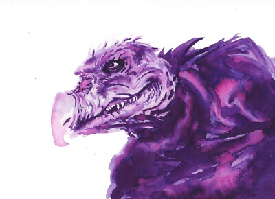 Skeksis from The Dark Crystal, watercolor portrait, 5''x7'' print