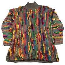 Vintage Coogi Sweater Australia Sz XL Rainbow Turtleneck 100 Mercerized Cotton
