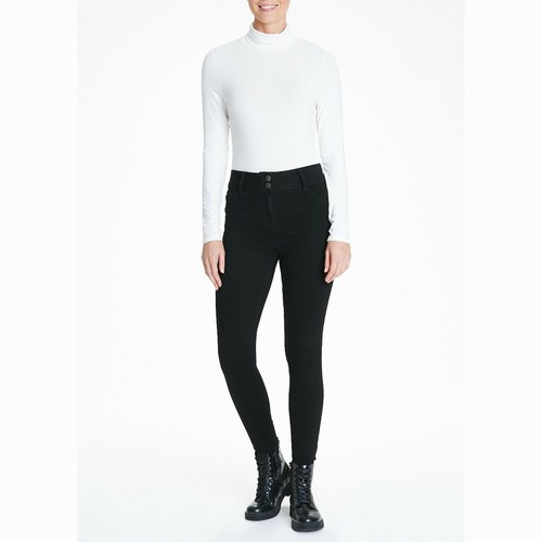 Womens Ladies Long Sleeve Roll Neck T Shirt High Polo Ribbed Knitted Jumper Tops - Picture 15 of 29