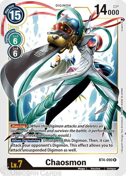 BT4-090 Chaosmon Rare Mint Digimon Card