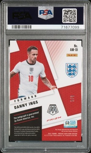 DANNY INGS - 2020 MOSAIC EURO - BLUE FLORESCENT AUTOGRAPH /3 -PSA 10 POP 1 - Picture 2 of 2