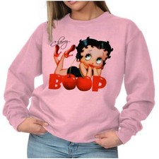 Cute Betty Boop Vintage Retro Cherry Cartoon Womens Crewneck Sweatshirt Pullover