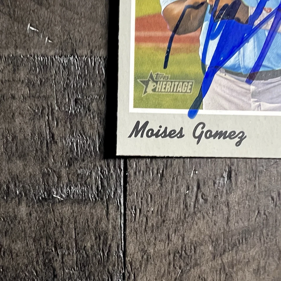 Topps Heritage 2019 Minor Moises Gomez Signed IP Auto Stone Crabs #4 Card AU - Image 4 of 4