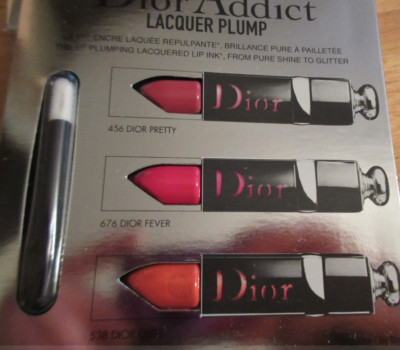 Dior Addict Lip Plump Lacquer Ink Trial Bubbles Fever,Pretty,Glitz Applicatr 