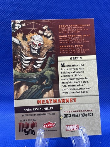 2023 Ultra Marvel Midnight Sons Meatmarket Green Parallel Card #58 - Picture 2 of 2