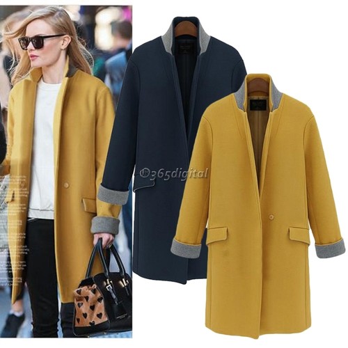 Women Casual Winter Fashion Warm Knitting Long Sleeve Jacket Trench Coat Outwear