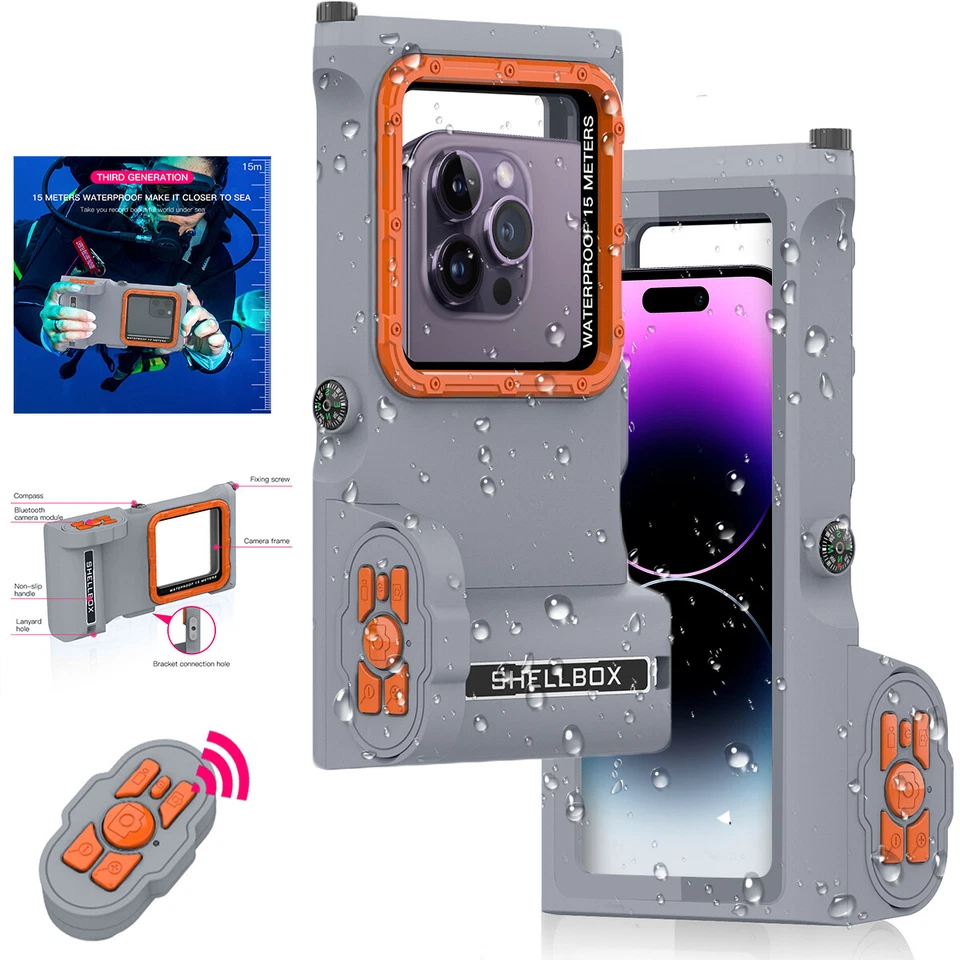 Universal Phone Waterproof Case Underwater Diving Camera Cover iPhone 15 14 13 X - Image 4 of 4