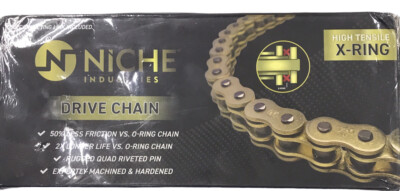 NICHE Gold 520 X-Ring Chain 128 Links With Connecting Master Link Motorcycle