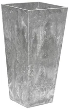 Novelty (#35190) Artstone Ella Tall Square Planter, Grey -19.5-inch