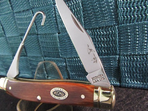 Schrade USA Ducks Unlimited Bird & Trout Stockman. Oak Wood & Brass. Gorgeous.