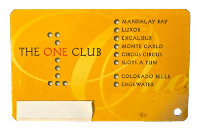 The One Club Hotel Casino Yellow Player Rewards Slot Card  Las Vegas Nevada