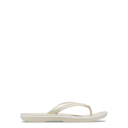 Crocs Crocband Flip Thong Sandals Unisex Size 12 White Synthetic Slip on Shoes - Picture 3 of 5