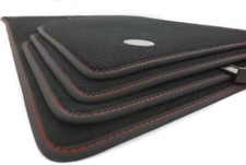 Fußmatten (Rote Naht) Mercedes A-Klasse W177 ab 2018 Premium Velour Autoteppich