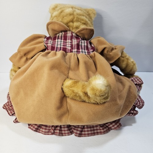 Pacifix Int’l Orange Tabby Cat 19” in Burgandy/brown dress Stuffed Animal VTG - Picture 6 of 10