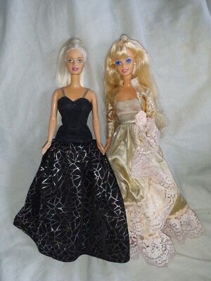 Vintage 90er Jahre Barbie Puppen Set - blonde Haare - Abendkleid/Kleid Set