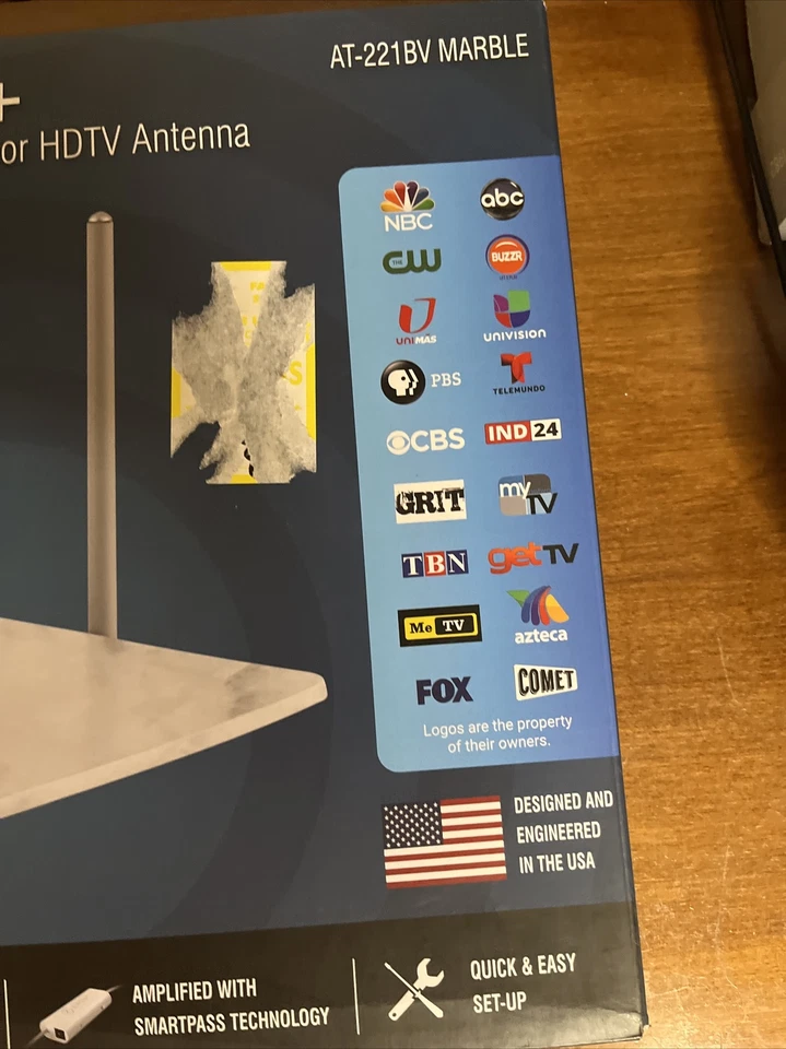 Antop Aero Plus комнатная HDTV-антенна с усилителем диапазон 55-65 миль 1080p 4K 8K новая - Изображение 4 из 4