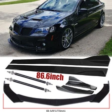 Front Bumper Lip Splitter+Side Skirt+Strut Rod Glossy For Pontiac GTO G4 G5 G6